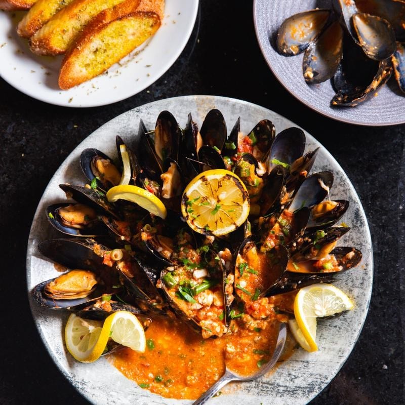 Steamed Mussels.
