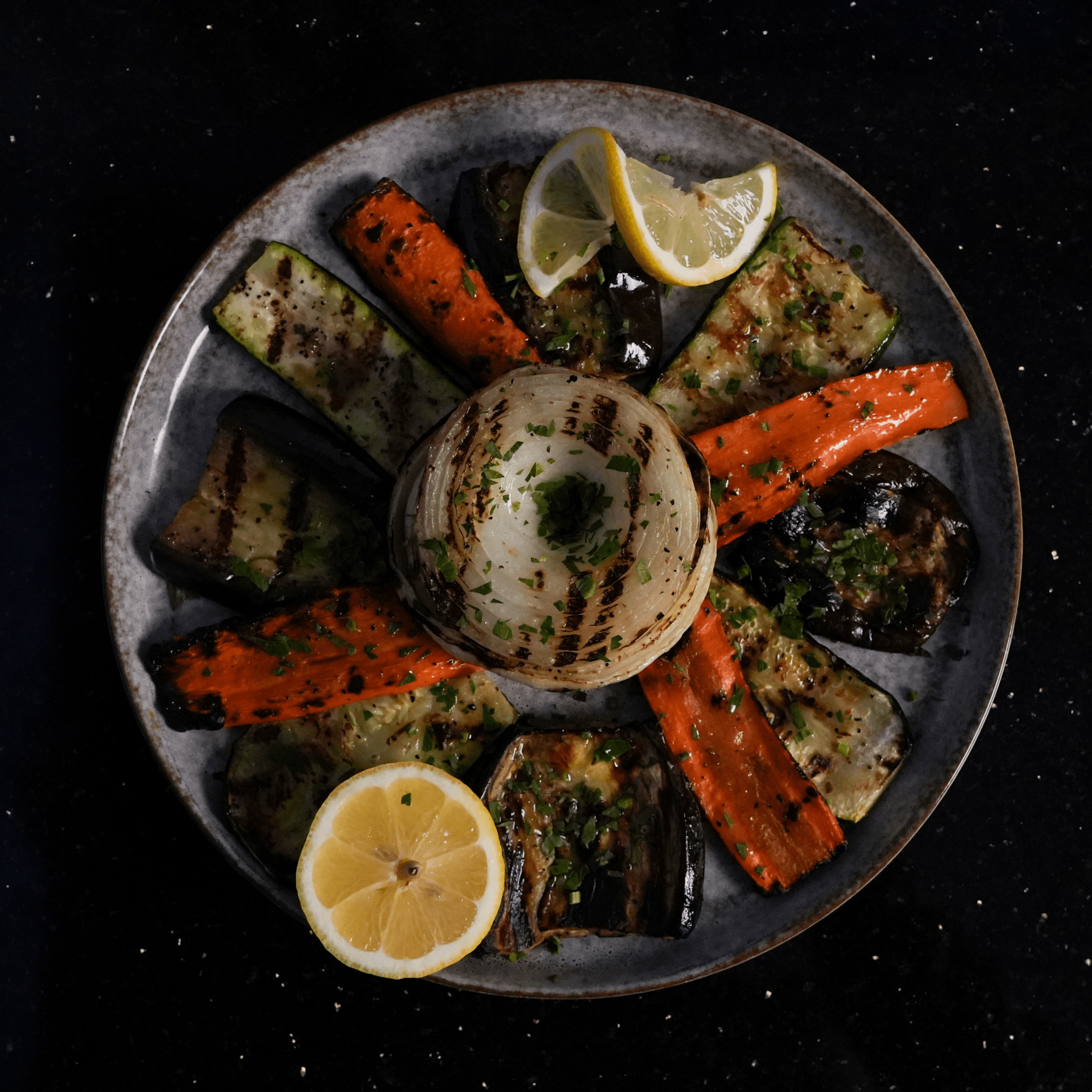 Grilled Seasoned Vegetables.